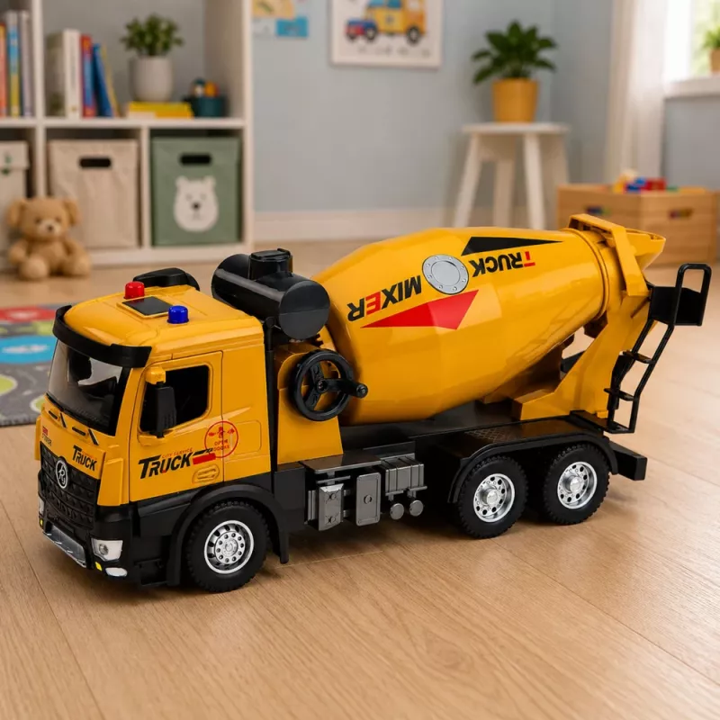 LEAN TOYS 1:12 RC Betonmischer-LKW - Metallkabine, Lichter, Geräusche, 2,4 GHz, 30 m Reichweite