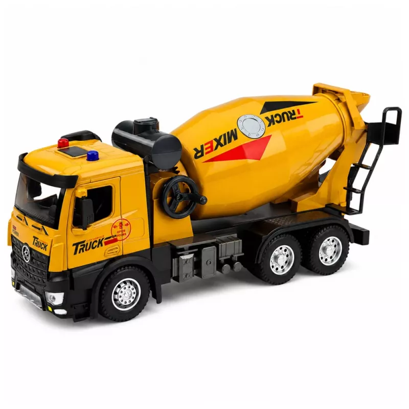 LEAN TOYS 1:12 RC Betonmischer-LKW - Metallkabine, Lichter, Geräusche, 2,4 GHz, 30 m Reichweite