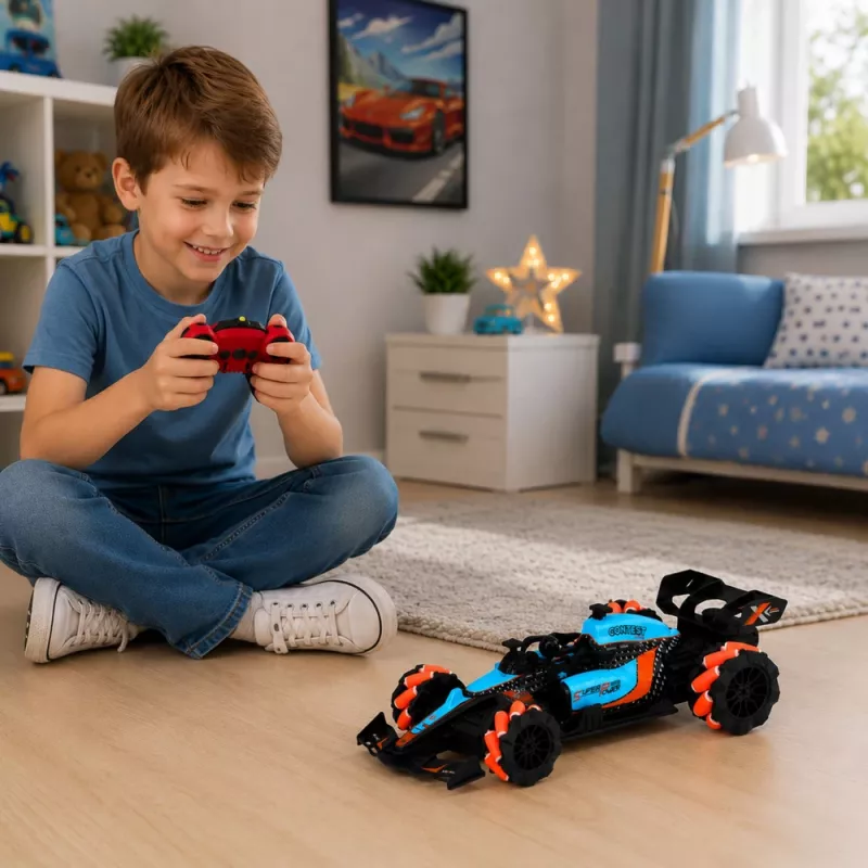LEAN TOYS 1:14 4WD ferngesteuertes Stunt-Auto mit 360°-Rotation und LED-Leuchten