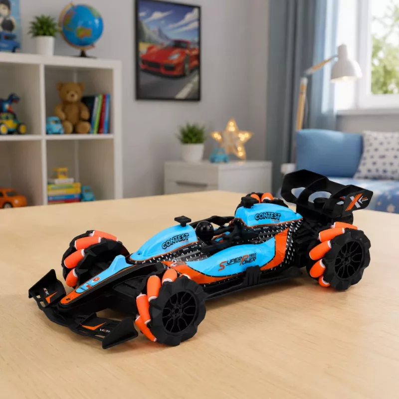 LEAN TOYS 1:14 4WD ferngesteuertes Stunt-Auto mit 360°-Rotation und LED-Leuchten