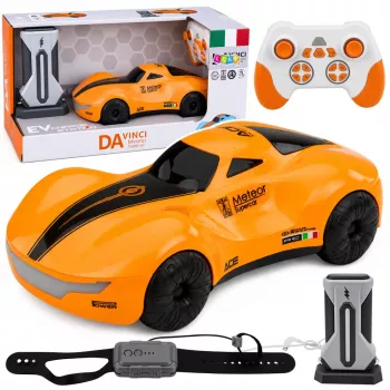 LEAN TOYS 1:16 2,4 GHz 4WD RC Drift-Auto mit Raucheffekt, LED-Lichtern und Sound, Orange