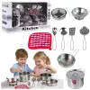 LEAN TOYS 15-teiliges Rollenspiel-Küchengeschirr-Set für Kinder ab 3 Jahren | Töpfe, Pfannen, Utensilien, Teller, Tassen, Schneidebrett & Spielzeuglebensmittel | Mehrfarbig ABS-Kunststoff | Rollenspiel-Kochspielzeug
