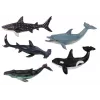 LEAN TOYS 17521 Set aus 6 Meeres tier figuren - Orca, Hai, Wal, Delfin, Schildkröte & Mantarochen - Mehrfarbig