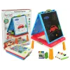 LEAN TOYS 3-in-1 Magnetic-Chalk Board, Blue Table for Games