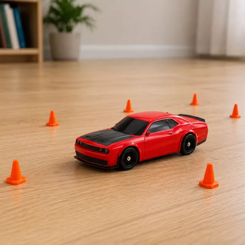LEAN TOYS 31711 RC Drift Sportwagen – 4WD, 2,4 GHz, Wechselkarosserie, Rot, 1:43