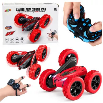 LEAN TOYS 360° Gesten-Fernbedienungs-RC-Stuntcar Rot