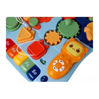 LEAN TOYS 7589 Interaktiver Schiebe-Lauflernwagen mit Tischpanel, 2-in-1 Baby-Lauflernwagen mit Lichtern, Geräuschen und Lernpanel