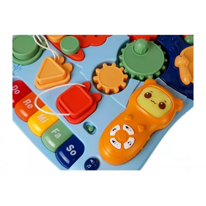 LEAN TOYS 7589 Interaktiver Schiebe-Lauflernwagen mit Tischpanel, 2-in-1 Baby-Lauflernwagen mit Lichtern, Geräuschen und Lernpanel