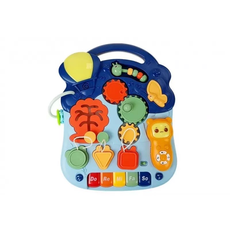 LEAN TOYS 7589 Interaktiver Schiebe-Lauflernwagen mit Tischpanel, 2-in-1 Baby-Lauflernwagen mit Lichtern, Geräuschen und Lernpanel