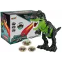 LEAN TOYS 7740 Batteriebetriebener interaktiver T-Rex-Dinosaurier mit Eiablage, Nebeleffekt, Geräusch- und Lichteffekten - Grün