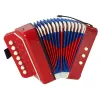 LEAN TOYS Akkordeon-Instrument für kleine Musiker – Rot, 7 Diskanttasten, diatonisch, ab 3 Jahren