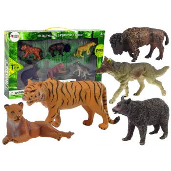 LEAN TOYS Afrikanische Waldtiere Figurenset Bär Tiger