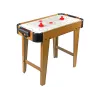 LEAN TOYS Air Hockey Handball Spieltisch mit Kicker, 2-in-1, elektrisches Gebläse, MDF, Schwarz
