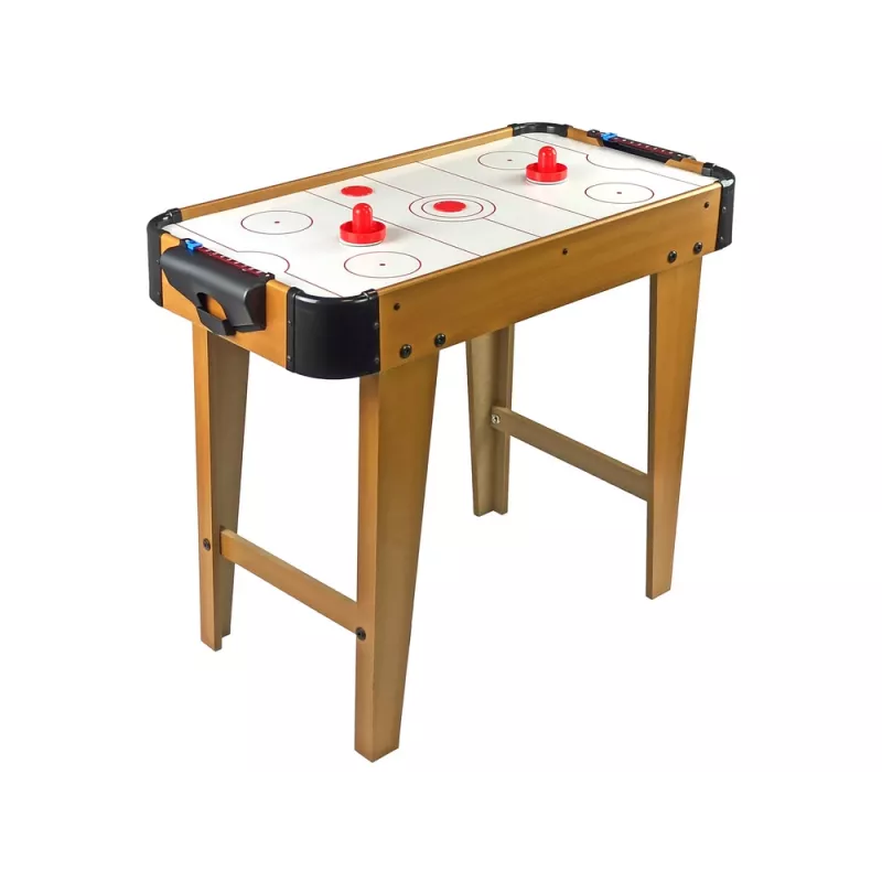 LEAN TOYS Air Hockey Handball Spieltisch mit Kicker, 2-in-1, elektrisches Gebläse, MDF, Schwarz
