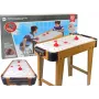 LEAN TOYS Air Hockey Handball Spieltisch mit Kicker, 2-in-1, elektrisches Gebläse, MDF, Schwarz