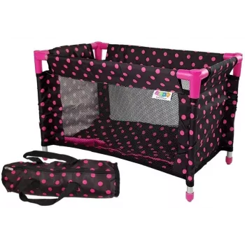 LEAN TOYS Alice Black with Pink Bed for Dolls