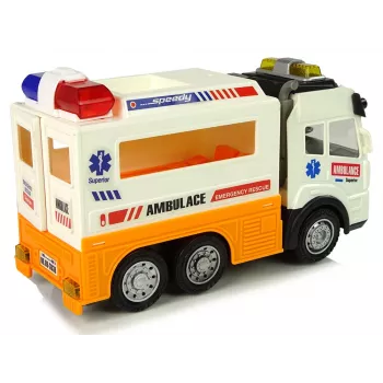 LEAN TOYS Ambulance Batterieauto mit Licht und Sound