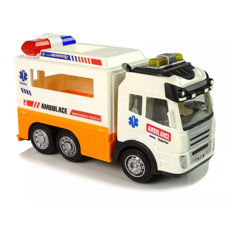 LEAN TOYS Ambulance Batterieauto mit Licht und Sound