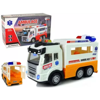 LEAN TOYS Ambulance Batterieauto mit Licht und Sound
