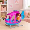 LEAN TOYS Anlily Puppen-Set mit großem Helikopter, beweglichen Rotoren und Modepuppe – Lila