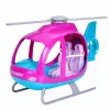 LEAN TOYS Anlily Puppen-Set mit großem Helikopter, beweglichen Rotoren und Modepuppe – Lila