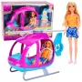 LEAN TOYS Anlily Puppen-Set mit großem Helikopter, beweglichen Rotoren und Modepuppe – Lila