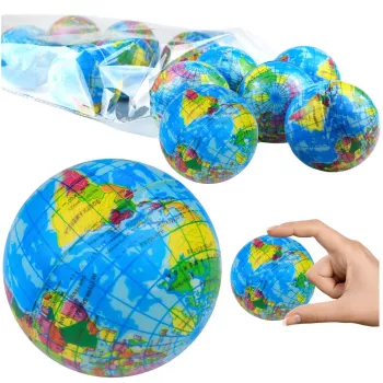 LEAN TOYS Anti-Stress-Ball Knetglobus Erde Übungsball 6cm