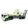 LEAN TOYS Auto Transporter auf Batterien 1:16 mit Helikopter