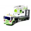 LEAN TOYS Auto Transporter auf Batterien 1:16 mit Helikopter