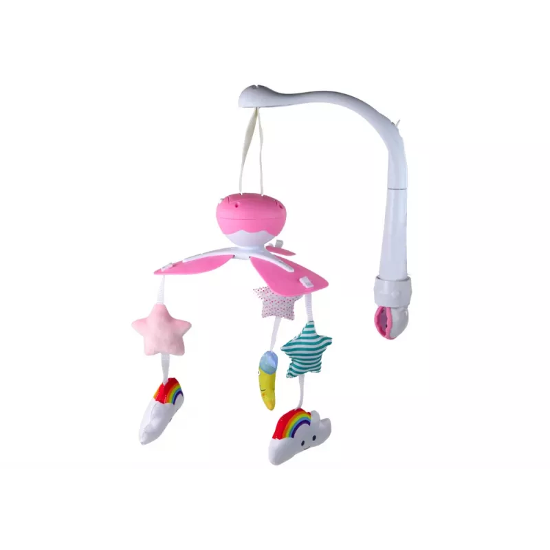 LEAN TOYS Babybett-Mobile Sky Sound Pink
