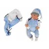 LEAN TOYS Babypuppe 46 cm blauer Schnuller Sternendecke