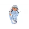 LEAN TOYS Babypuppe 46 cm blauer Schnuller Sternendecke