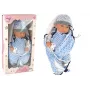LEAN TOYS Babypuppe 46 cm blauer Schnuller Sternendecke