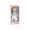 LEAN TOYS Babypuppe 46 cm Blau Schnuller Mütze Socken