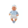 LEAN TOYS Babypuppe 46 cm Blau Schnuller Mütze Socken