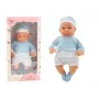 LEAN TOYS Babypuppe 46 cm Blau Schnuller Mütze Socken