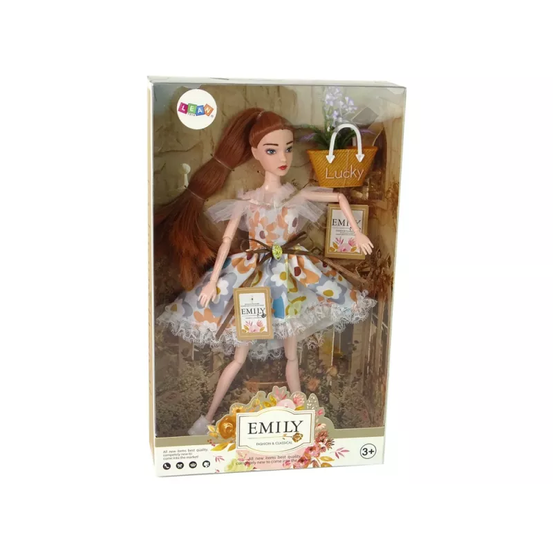 LEAN TOYS Babypuppe Emily Autumn Rote Haare Blumen