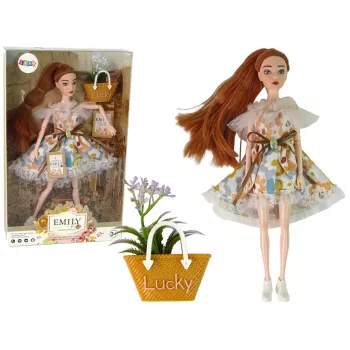 LEAN TOYS Babypuppe Emily Autumn Rote Haare Blumen
