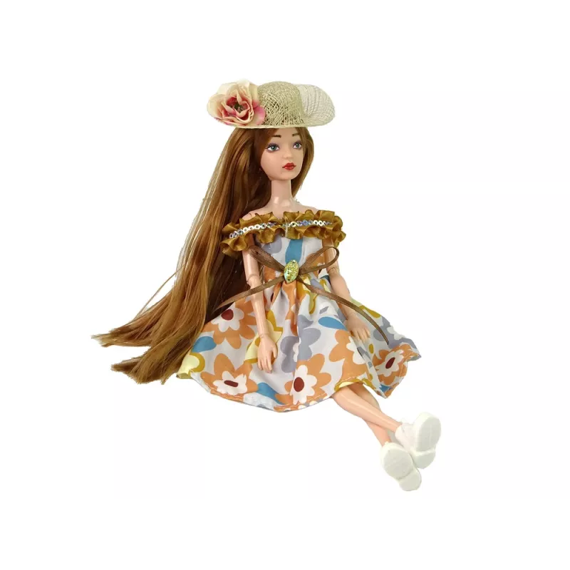 LEAN TOYS Babypuppe Emily Autumn mit roten Haaren und Hut