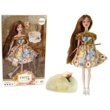 LEAN TOYS Babypuppe Emily Autumn mit roten Haaren und Hut
