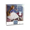 LEAN TOYS Babypuppe mit Katze, langes braunes Haar