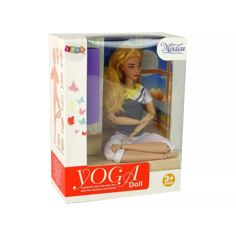 LEAN TOYS Baby Doll Yoga Matte Lange Blonde Haare