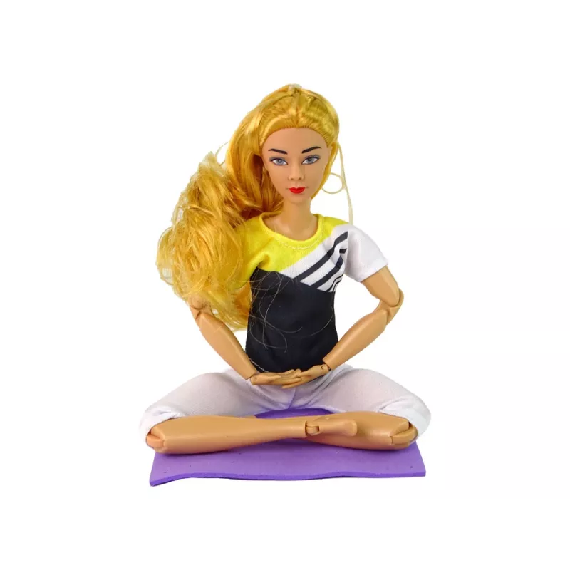 LEAN TOYS Baby Doll Yoga Matte Lange Blonde Haare