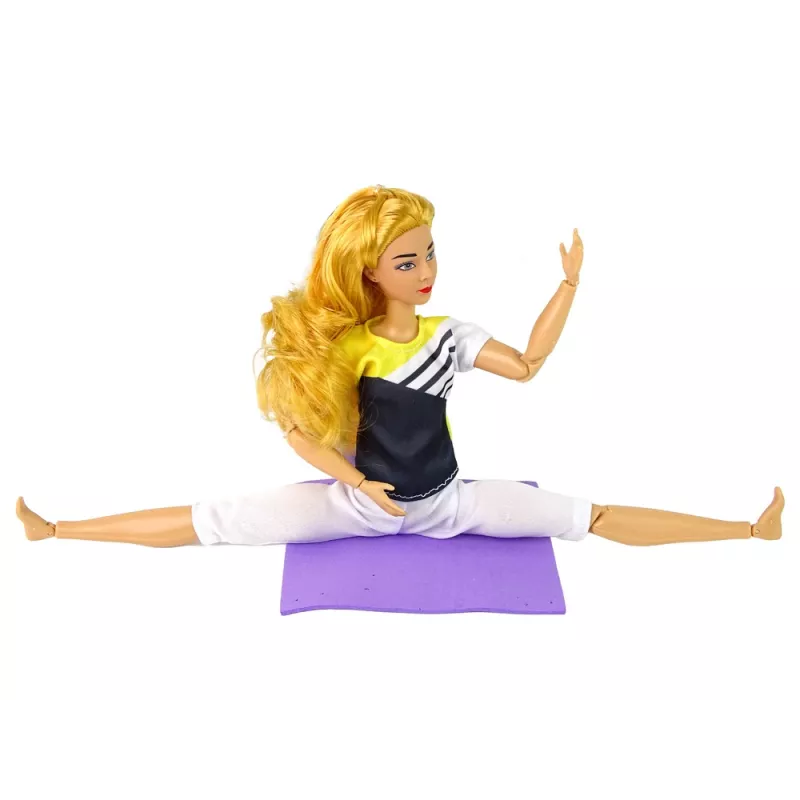 LEAN TOYS Baby Doll Yoga Matte Lange Blonde Haare