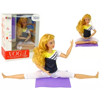 LEAN TOYS Baby Doll Yoga Matte Lange Blonde Haare