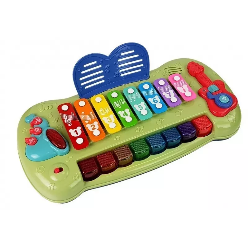 LEAN TOYS Baby Grand Piano mit Becken und beleuchteten Tasten Musikspielzeug