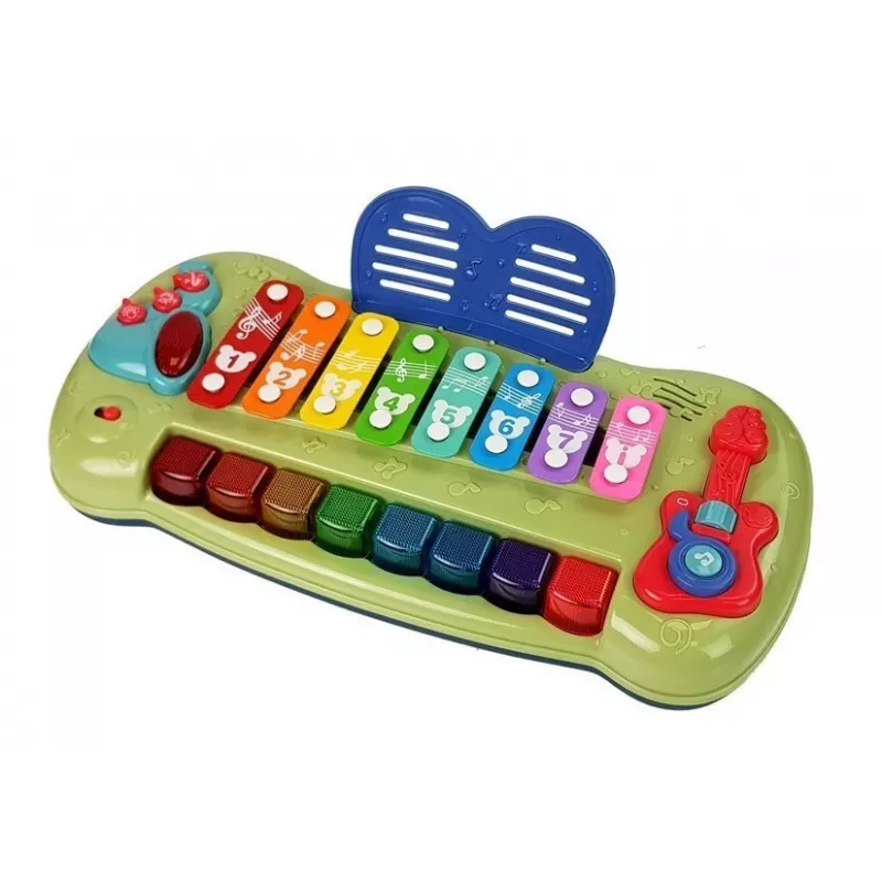LEAN TOYS Baby Grand Piano mit Becken und beleuchteten Tasten Musikspielzeug