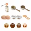 LEAN TOYS Barista Set Coffee Maker Wooden Accessories Pink