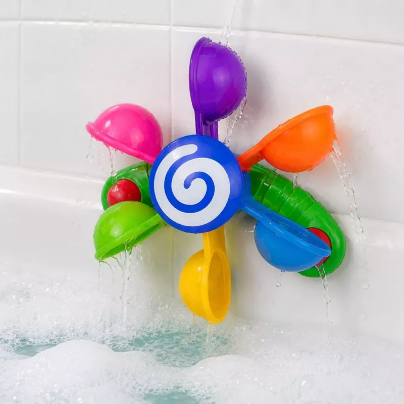 LEAN TOYS Badeset Wasserwindmühle mit Saugnäpfen und zwei Wasserschaufeln