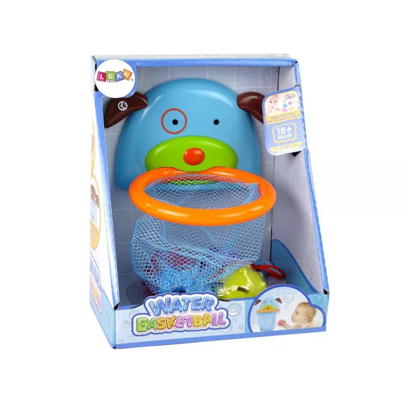 LEAN TOYS Badespielzeug Mini Basketball Hund Gummifisch